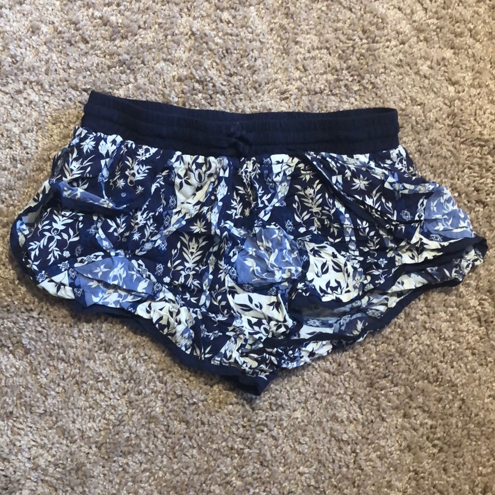 Blue and White Flowy Boho Shorts!!!
